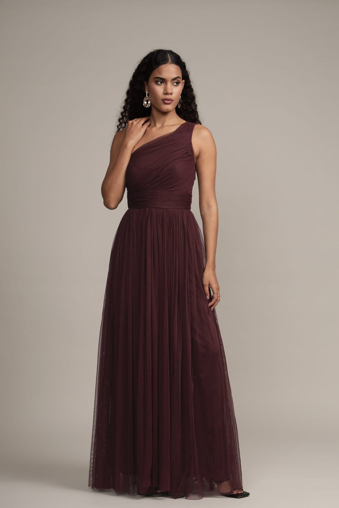 One Shoulder Plum