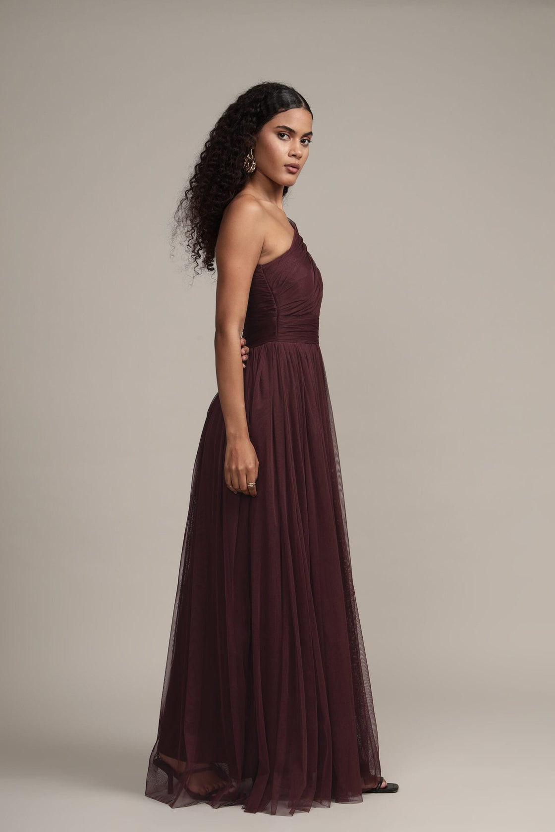 One Shoulder Plum