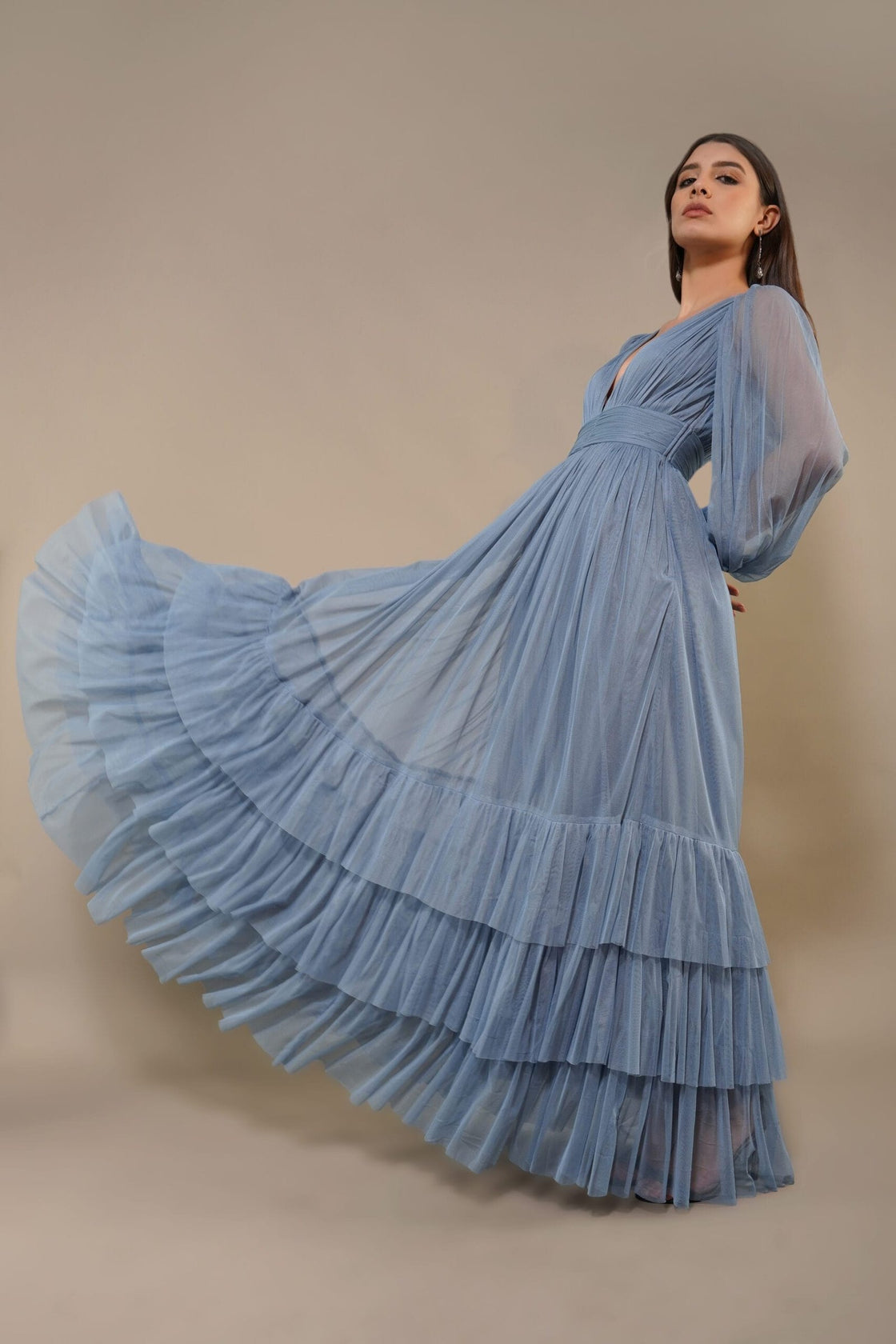 Madison Full Sleeve Maxi Powder Blue