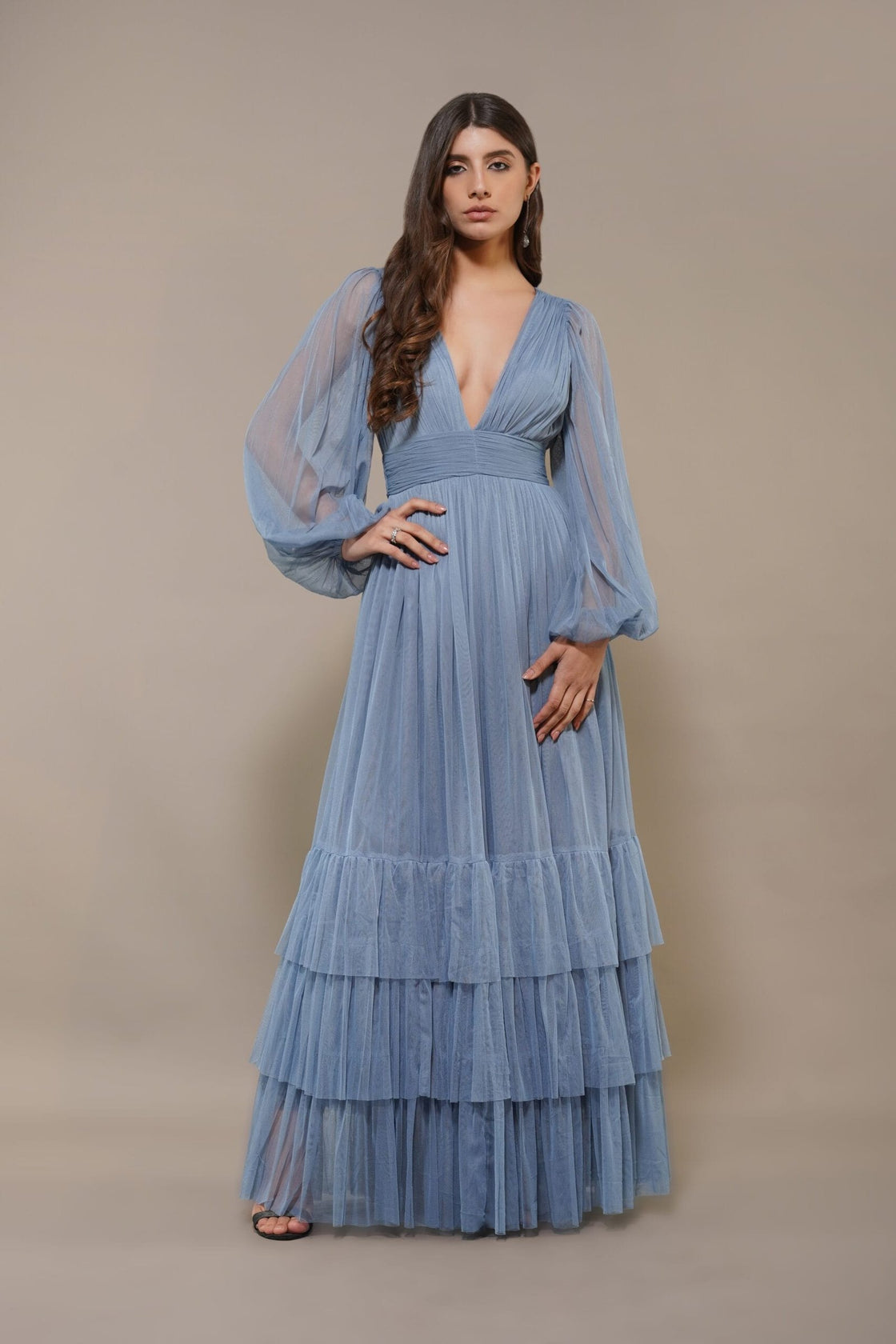Madison Full Sleeve Maxi Powder Blue