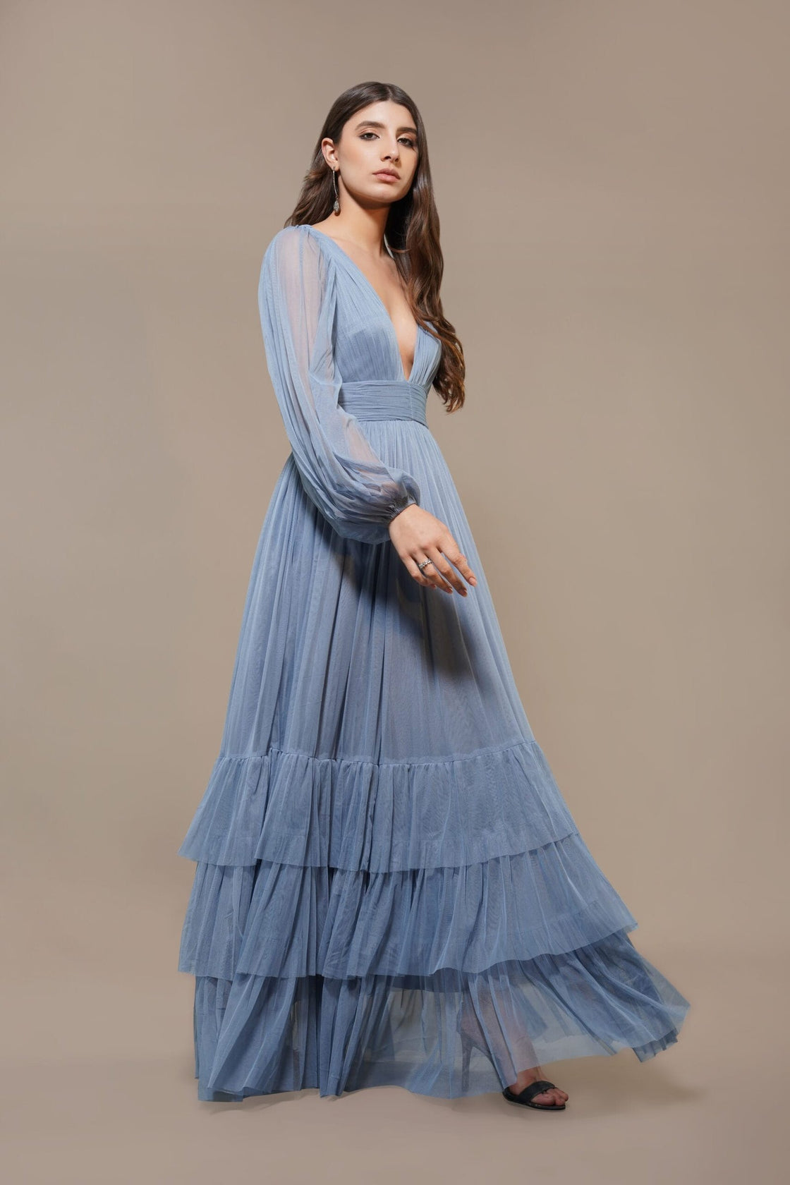 Madison Full Sleeve Maxi Powder Blue