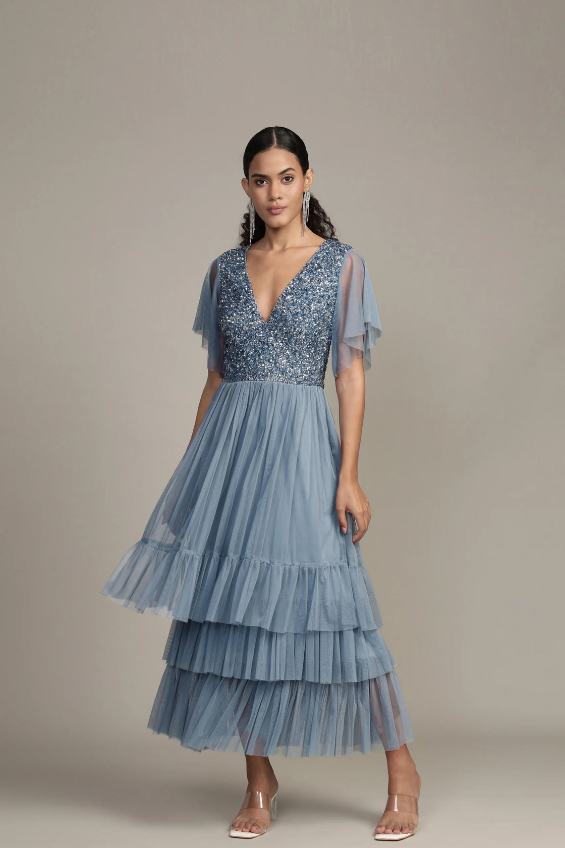 Maddie Embellished Dusty Blue