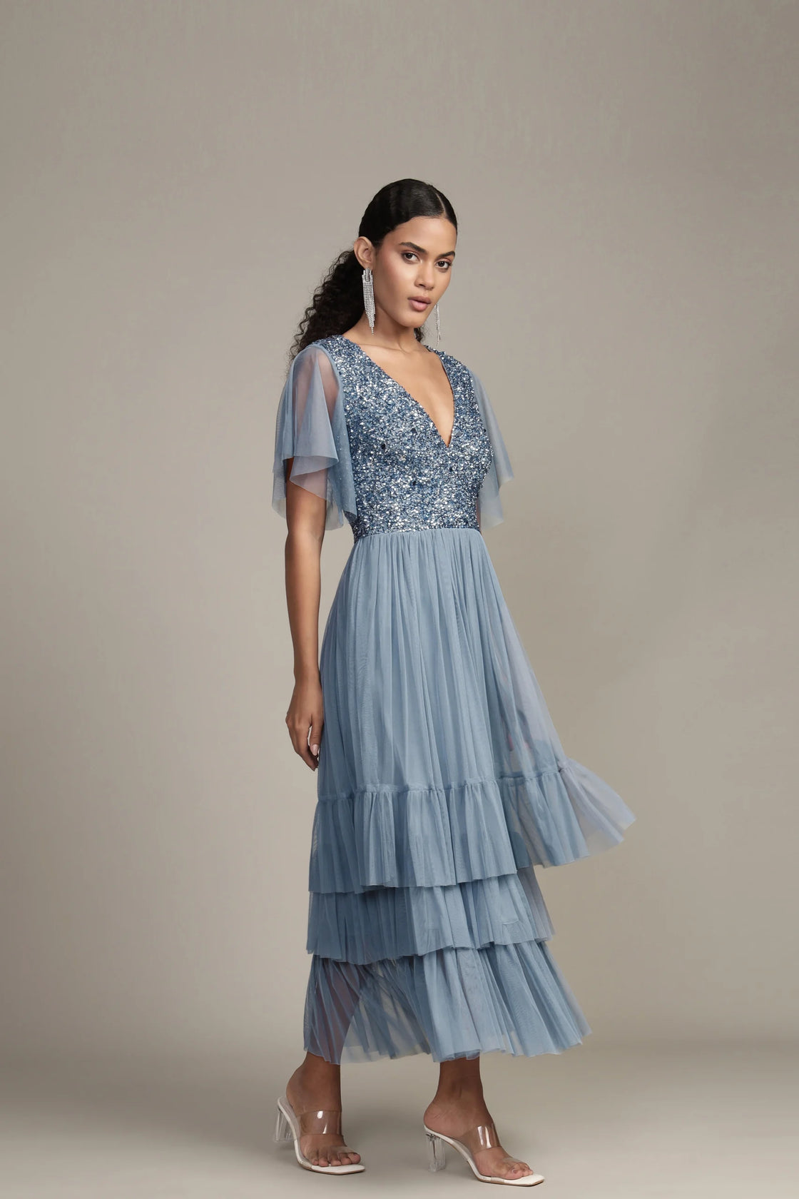 Maddie Embellished Dusty Blue