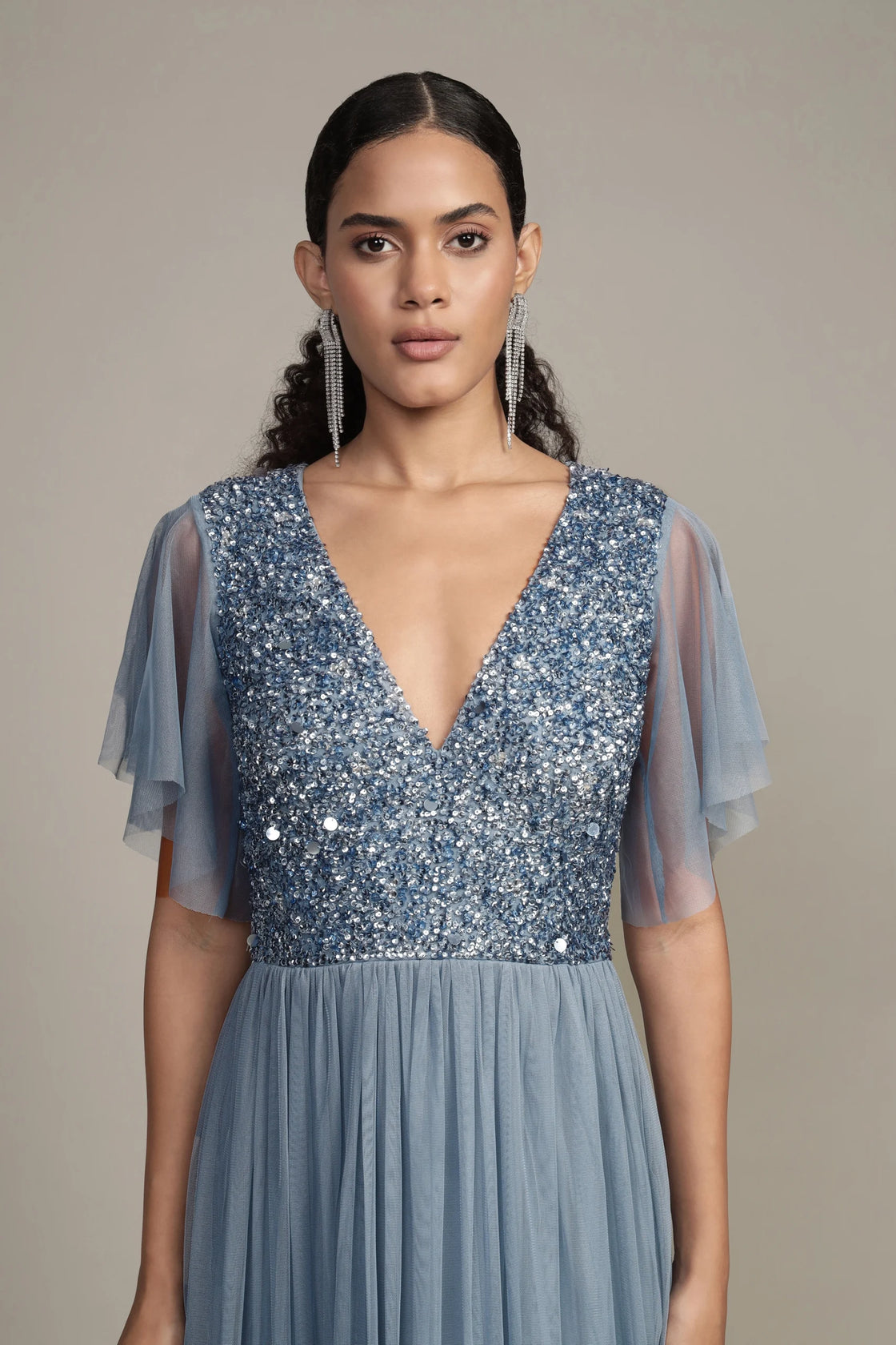 Maddie Embellished Dusty Blue