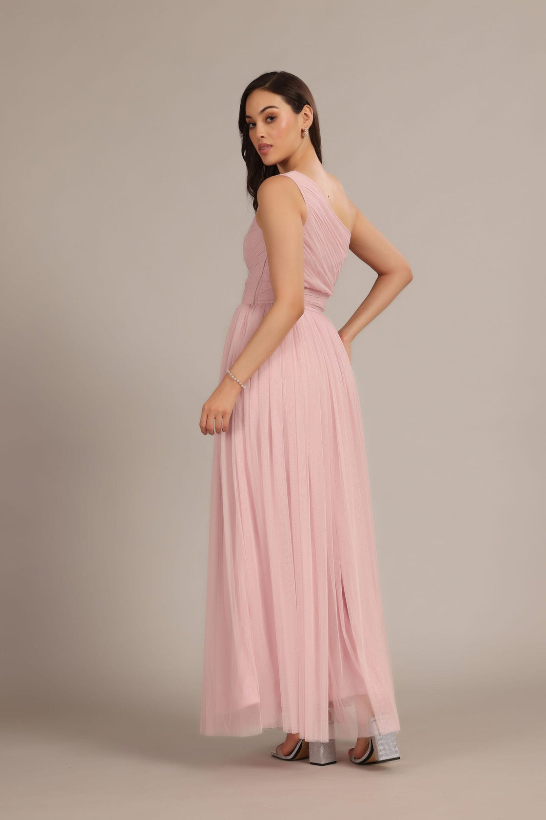One Shoulder Max Baby Pink