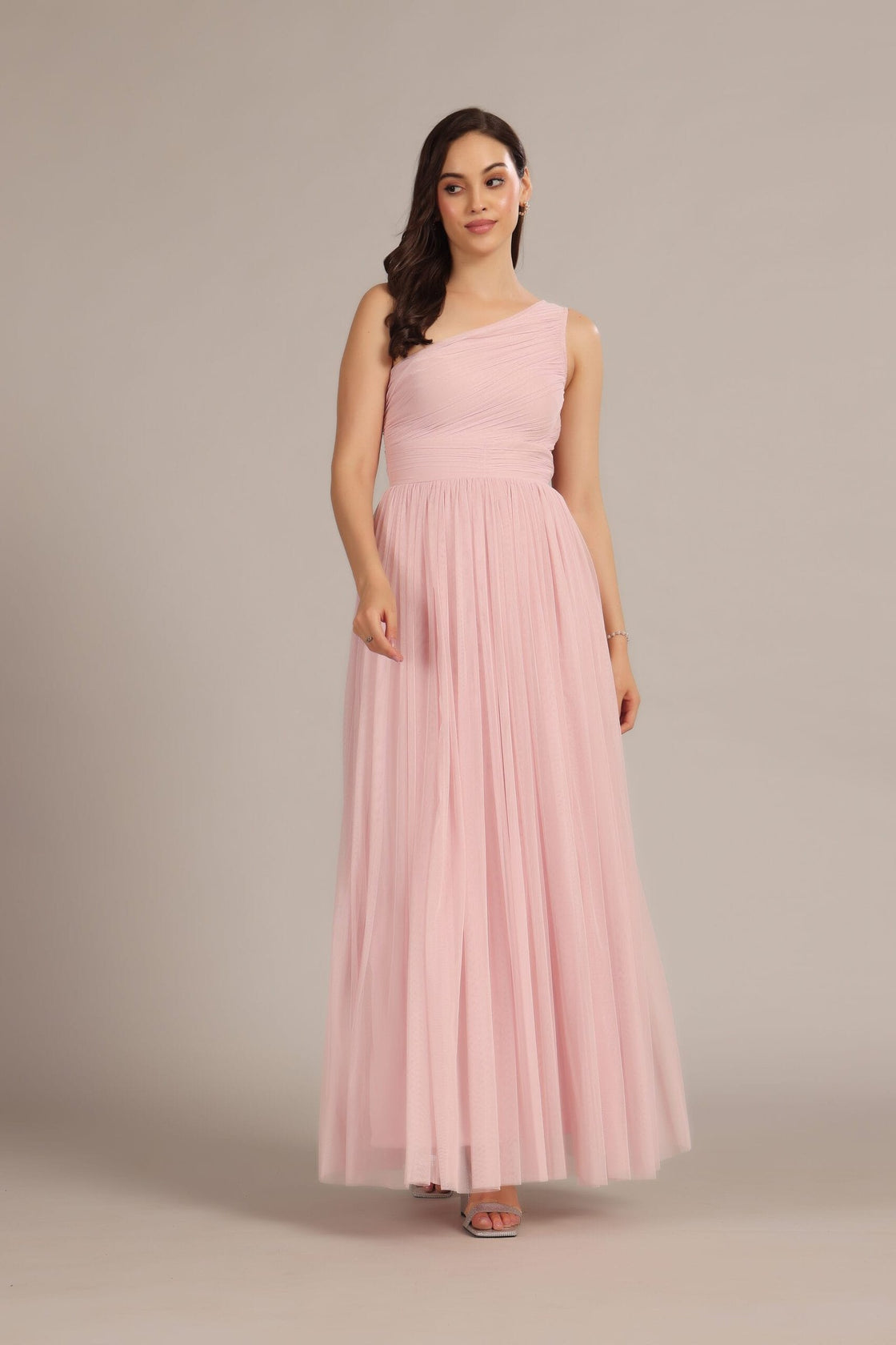One Shoulder Max Baby Pink