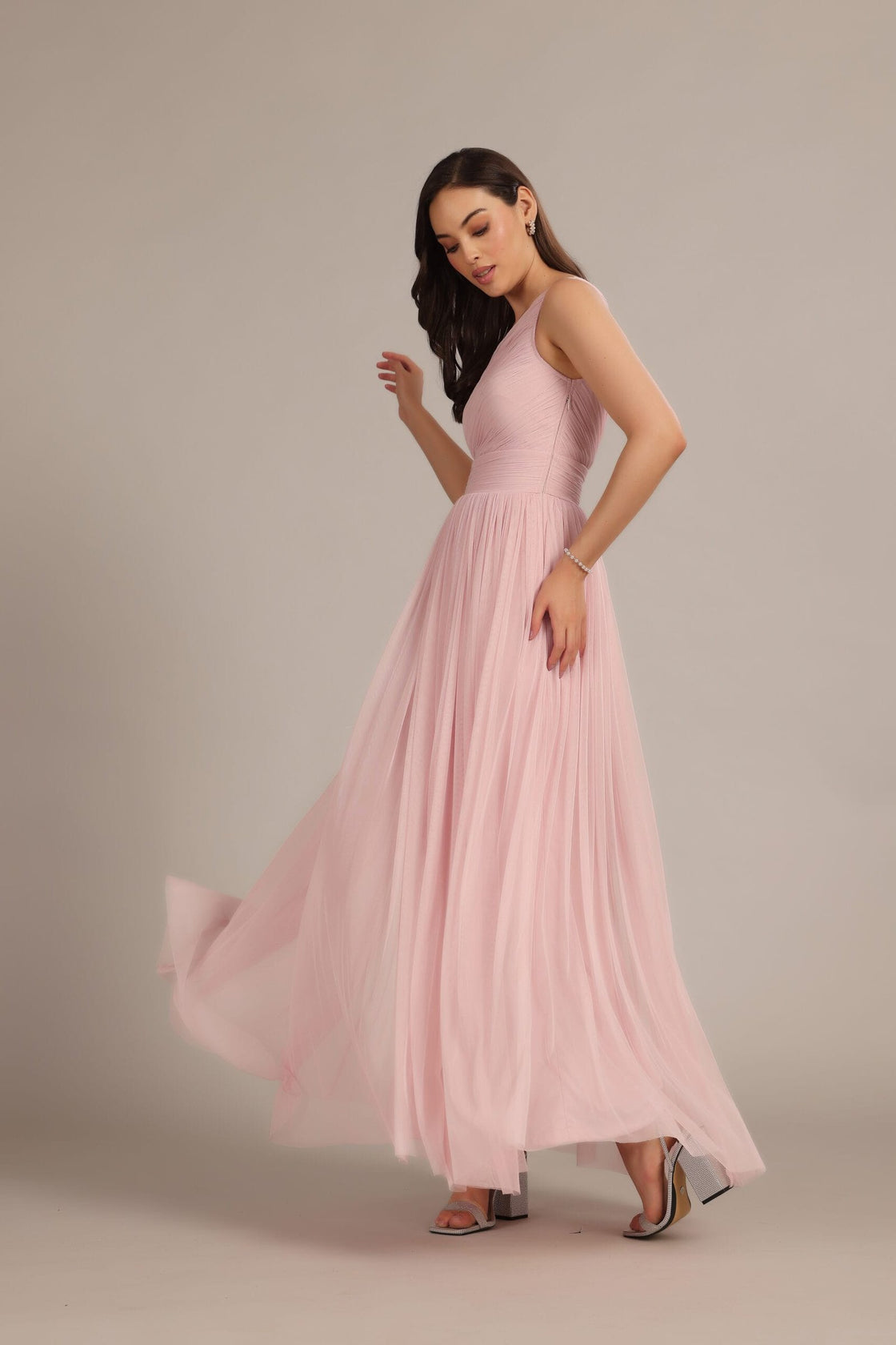 One Shoulder Max Baby Pink