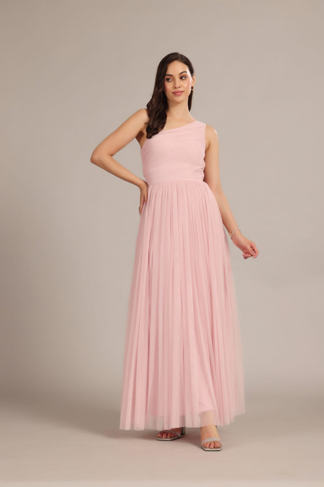 One Shoulder Max Baby Pink