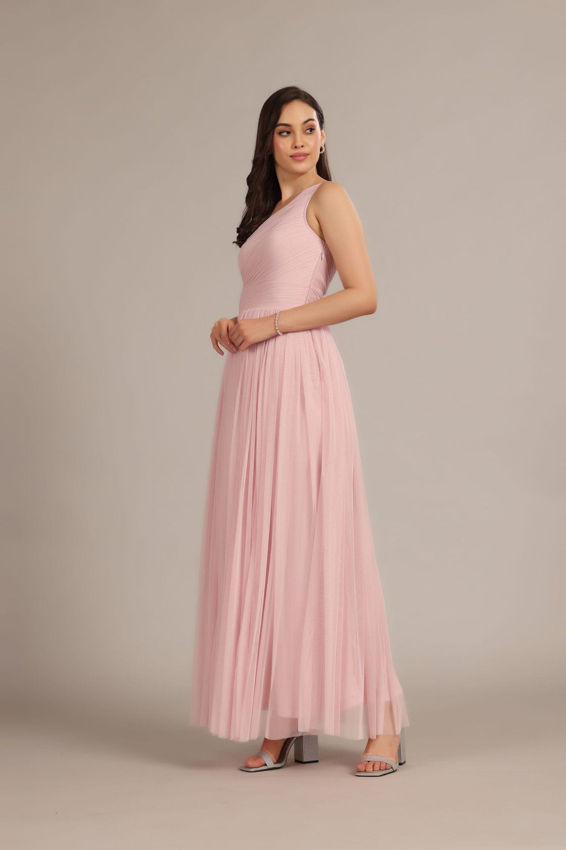 One Shoulder Max Baby Pink