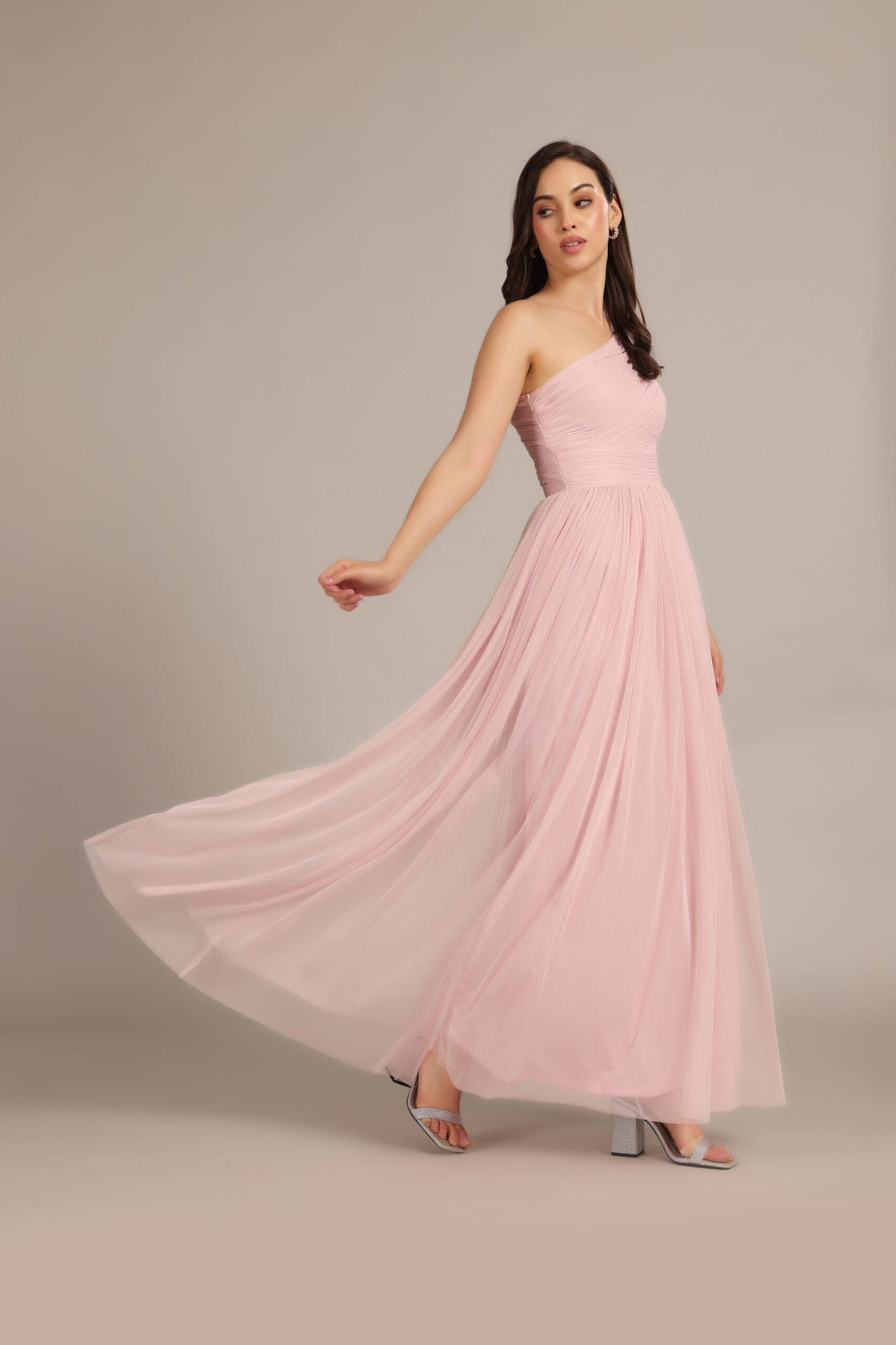 One Shoulder Max Baby Pink