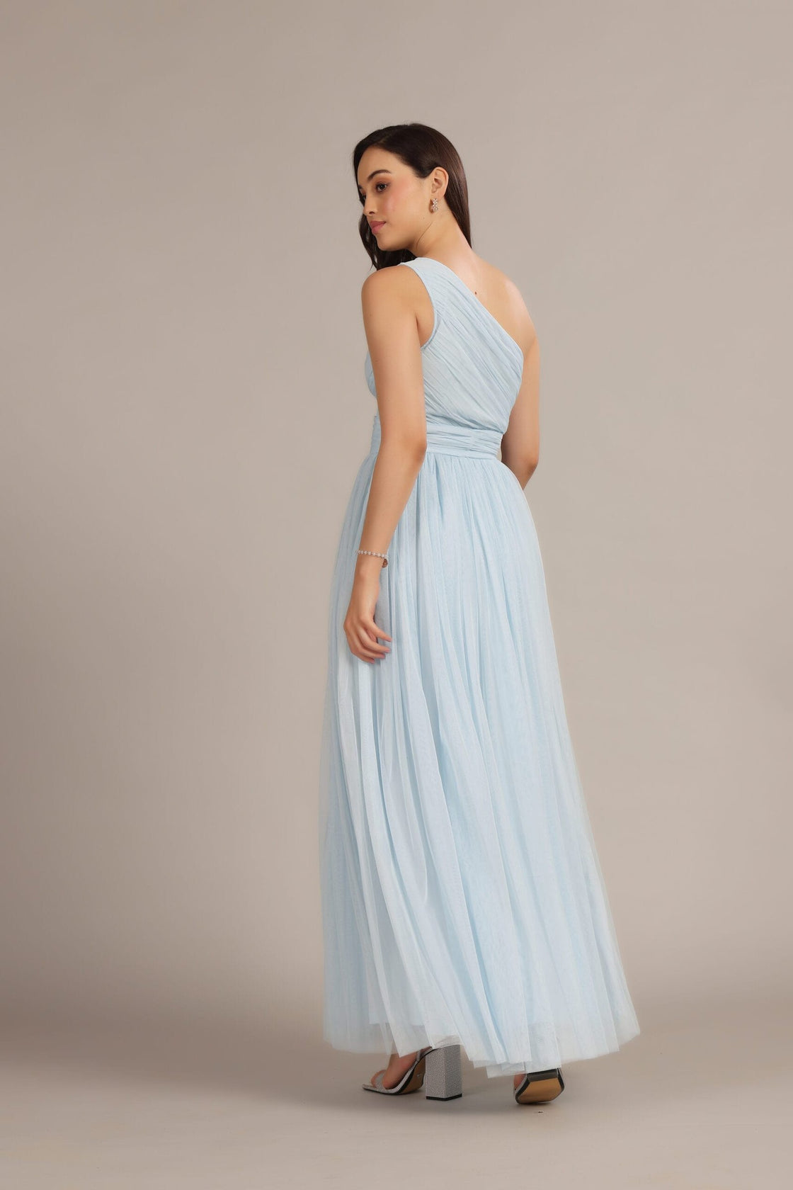 One Shoulder Maxi Sky Blue